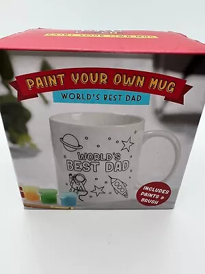 Paint Your Own Mug World’s Best Dad With Paints And Brush Fathers Day Gift  • £8.99