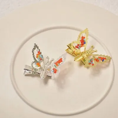 Moving Wing Butterfly Hair Clips Metal Hairpin Bangs Side Grip Sweet Barrette • $1.34