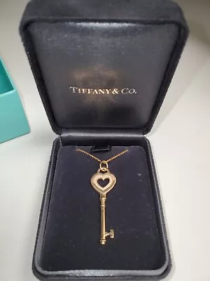 £233.62 • Buy 18kt Rose Gold Tiffany Key Fine Jewelry Pre Owned Necklace