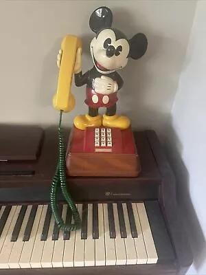 Disney Mickey Mouse Figure Phone Vintage 1976 Push Button Landline Telephone • $19