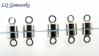 10 (Ten) STERLING SILVER 4.5mm Magnetic Button Clasps • $43.70