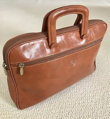 $124.99 • Buy VALENTINA IN PELL Vintage Leather Briefcase Executive Business Attache Bag Mens