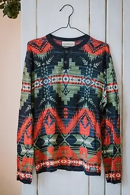 RALPH LAUREN Denim Supply Aztec Indian Cotton Sweater L • $79