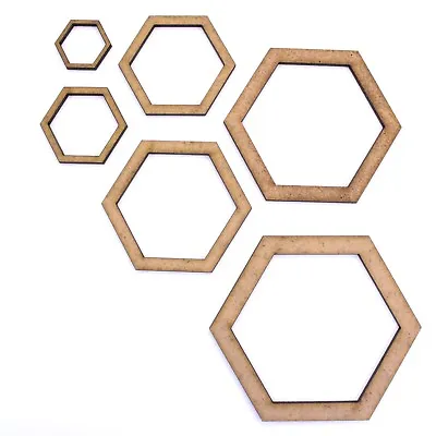 £4 • Buy Hexagon Craft Shape Hollow Frame, Various Sizes, 2mm MDF. Bee, Beehive