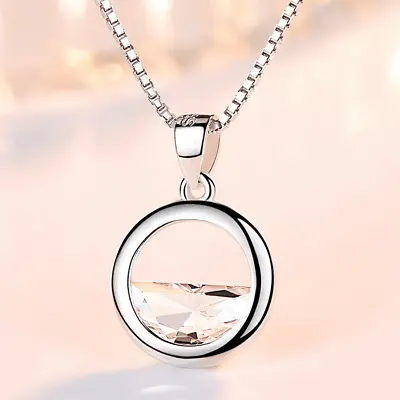 925 Sterling Silver Lake Water Pendant Chain Necklace Womens Jewellery New UK • £3.97