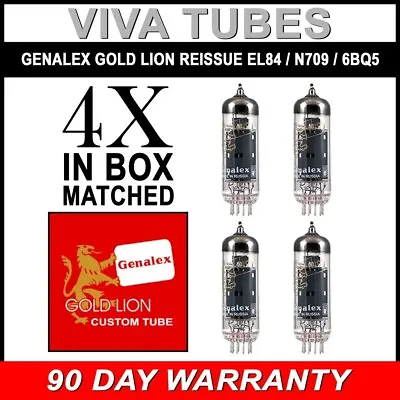 Brand New Genalex Reissue EL84 6BQ5 N709  Current Matched Quad (4) Vacuum Tubes • $183.79
