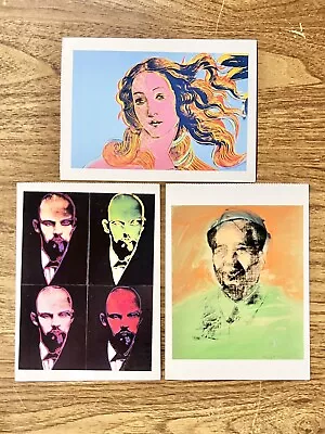 VTG Andy Warhol Postcards Lenin Mao Botticelli Birth Of Venus Rare Art LOT OF 3 • $179.99