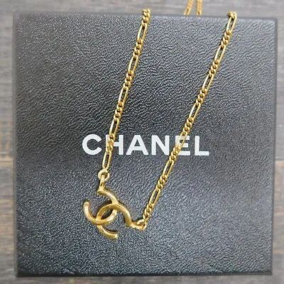 CHANEL Gold Plated CC Logos Charm Vintage Chain Necklace Pendant #469c Rise-on • £571.10