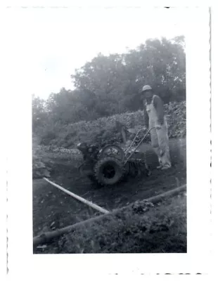 Rototiller Agriculture Farming Manpower Overalls Garden Seed Farmer VTG PHOTO • $15