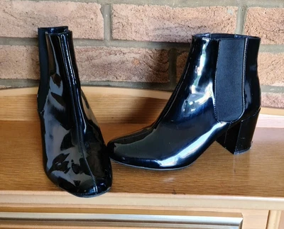 £5 • Buy Womens Red Herring Black Shine Boots Booties Shoes Size Uk 7