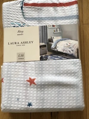 £22.99 • Buy New Laura Ashley Ahoy Nautical Single Bedset - Blue Boys Room Boats Rrp £38 ⚓️