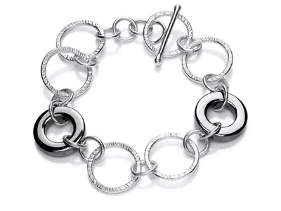 Argentium Silver Endless Circles Bracelet Kit With Hematite Rings  Make Your Own • £71