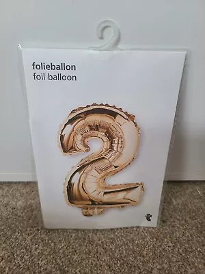 Number 2 Balloon - Rose Gold Foil Balloon - Helium Not Included - Brand New • $2.49