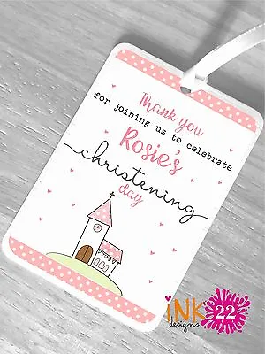 £3.95 • Buy Personalised Christening Baptism Thankyou Party Bags Tags 'Church' X10 New Baby