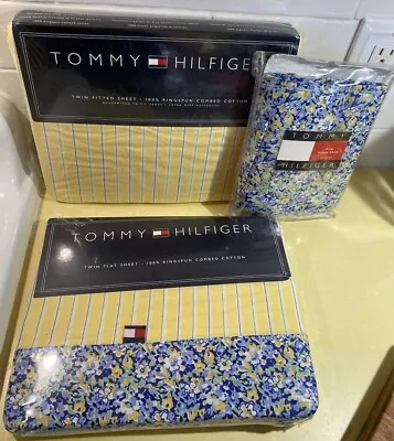 Vintage NIP Twin Set Flat Fitted Sheet Sham Tommy Hilfiger Elizabeth Anne Floral • $54