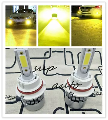 NEW 9007 HB5 3000K Yellow 8000LM  LED Headlight Bulbs Kit High & Low Beam • $25.87