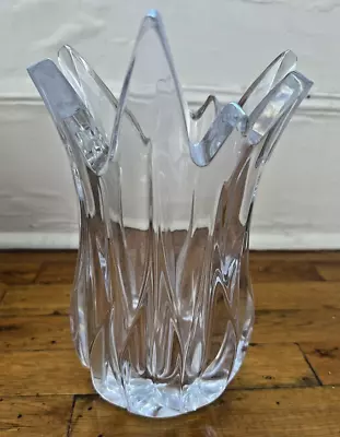 Mikasa Crystal Lotus Vase 10  Leaded Crystal Slovenia Xy 066/626 With Orig Box • $116.99