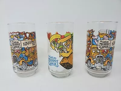Lot Of 3 Vintage 1981 McDonalds Henson Muppets The Great Muppet Caper Glasses • $29.95