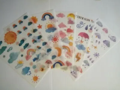 2 Sheets Of Cute Kawaii Weather Stickers Arts Card Crafts Scrapbooking L@@k • £2.05