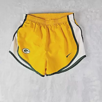 Green Bay Packers Running Shorts Womens XS Yellow Green White Nike Drifit • $15.99