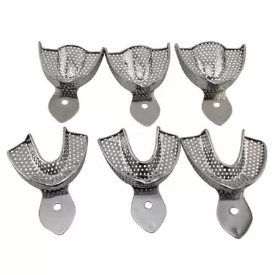 Dental Autoclavable Metal Impression Trays Perforated Stainless Steel S M L 6 Pc • $15.40