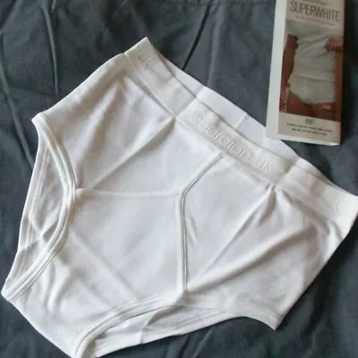 NEW Men's White 100% Cotton Highcross Superwhite Y Front  Briefs • £10