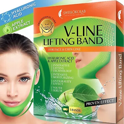 $14.97 • Buy Double Chin Reducer V Shaped Slimming Mask Face Lift Tape Chin Up Patch