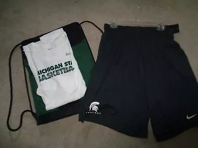Mens XL Nike Michigan State Basketball Shirt Shorts & Bag New • $29.99