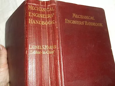 1918 First Edition 5th Print Mechanical Engineer's Handbook Lionel Marks McGraw • $40