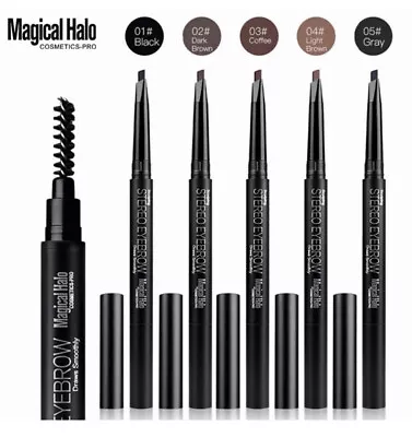 £1.80 • Buy Stereo Eyebrow PENCIL & BRUSH - Fine Brow Definition Shaper - Waterproof Liner