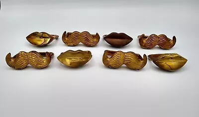 Jonathan Adler Brass Napkin Rings Set Of 8 Mr. & Mrs. Muse Moustache Lips • $99.88