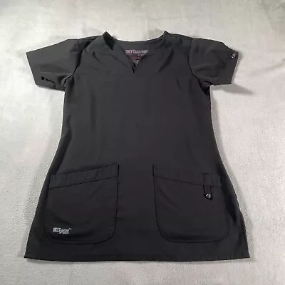 Greys Anatomy Scrub Shirt Extra Small Black Womens Top V Neck Nurse Pockets • $6.86