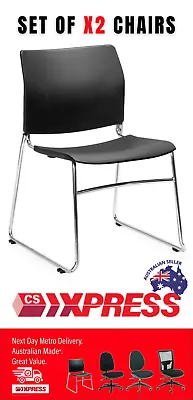 $219 • Buy CS Xpress CS-One Sled Chrome Base Chair Package (Set Of 2) FREE METRO DELIVERY!!