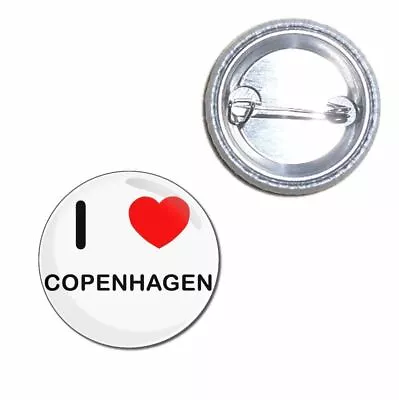 I Love Copenhagen - Button Badge - Choice 25mm/55mm/77mm Novelty Fun BadgeBeast • $3.72