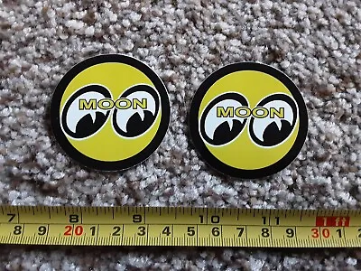 Lot Of 2 MOON Eyes 2  Mini Racing Decals Stickers NHRA Hot Rod Rat Rod Goodguys • $6.95