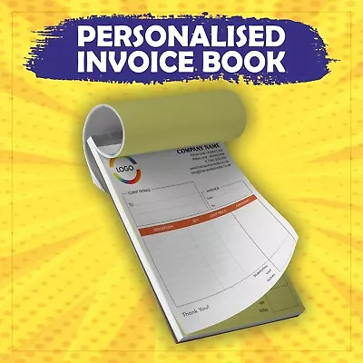 Personalised Duplicate A5 Invoice Book - 50 Set - Ncr Pad Print - Invoice Print • £9.90