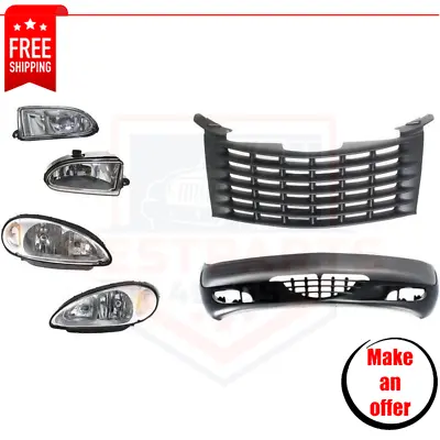 Front Bumper Cover Grille Fog Lights Kit 6pc For 2001-2005 Chrysler PT Cruiser • $360.14