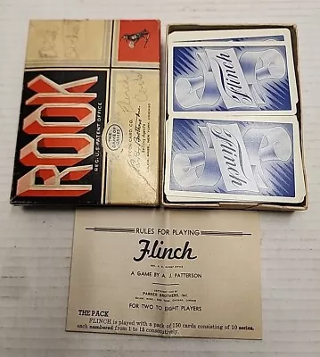 Vintage 1938 Flinch Card Game W/instructions & 1943 Rook Game Box • $19.99