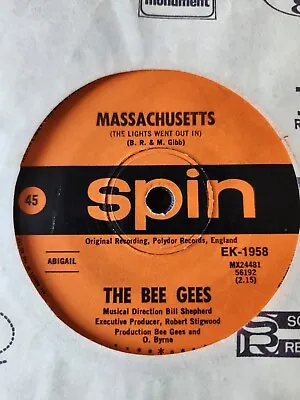 Bee Gees  Massachusetts (The Lights Went Out In)  1967 SPIN Oz 7  45rpm • $11.95