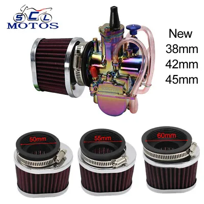 50mm Velocity Stack Air Filter Carburetor Carb Filters For ATV Dirt Pit Bike • £11