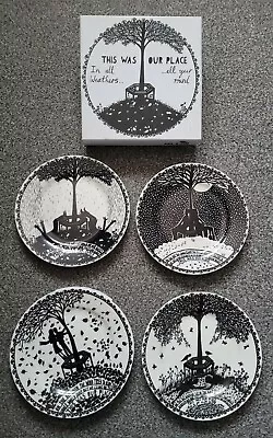 £85 • Buy Rob Ryan Set Of 4 Black Season Changing Plates This Was Our Place BOXED 