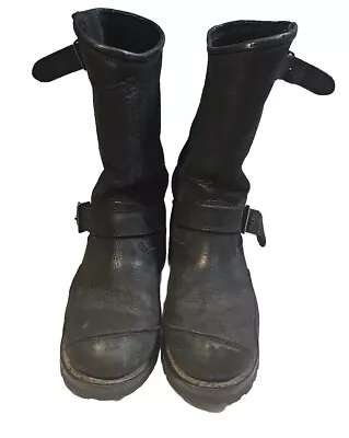 HARLEY DAVIDSON Men's 9 Black Leather Motorcycle Riding Harness Boots #91066 • $75