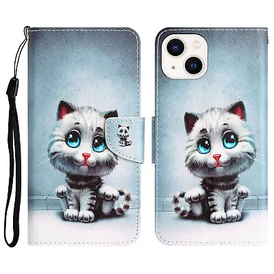 For Various Phone Cute Cat Case Magnetic Flip Wallet Card Bag Holder Cover Back • $6.26