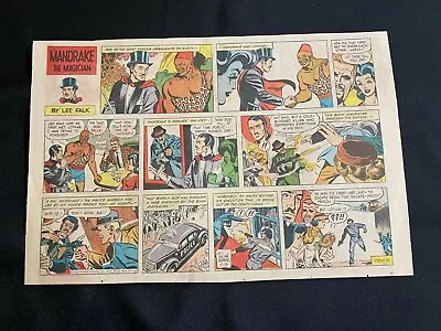 #H07 MANDRAKE THE MAGICIAN By Lee Falk Lot Of 15 Sunday Half Page Strips 1967 • $34.99