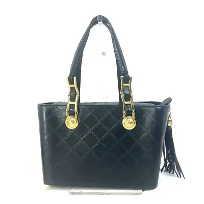 VERSACE Vintage Quilted Sunburst Greca Fringed Tassel Bag Tote Bag Hand Bag • $220