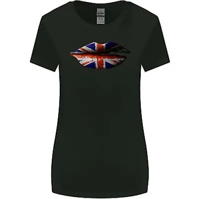 Union Jack Flag Lips The UK Great Britain Womens Wider Cut T-Shirt • £9.99