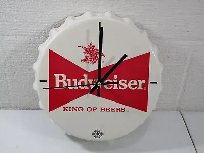 Vintage Budweiser King Of Beers Plastic Bottle Cap 9  Wall Clock • $59.95