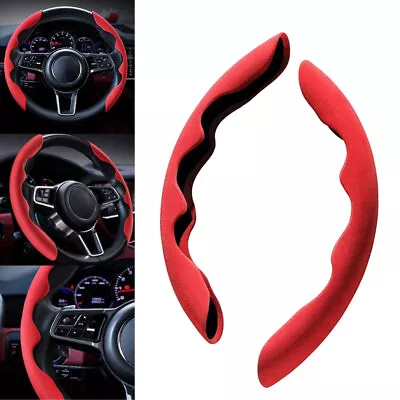 Red Car Parts Anti-Skid Plush Steering Wheel Cover For Auto Interior Accessories • $15.29