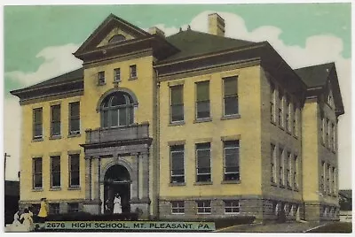 Laminated Reproduction Postcard Mount Pleasant PA High School 1912 • $5.95