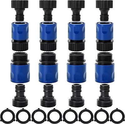 4 Set Garden Hose Quick Connectors 3/4 Inch Water Hose Quick Connect Fittings • $13.85